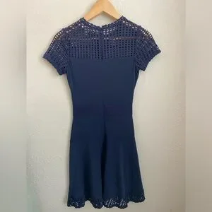 Michael Kors Dresses Michael Kors Petite Mesh Fit Flare Navy